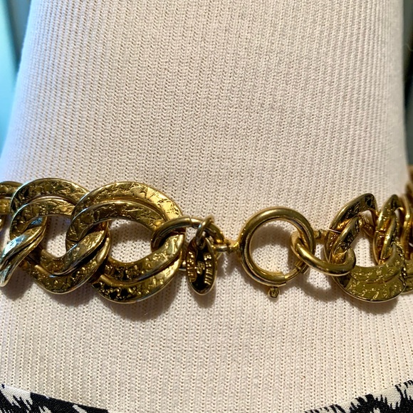 Erwin Pearl 🎄Textured gold tone double ring choker necklace - Picture 8 of 11